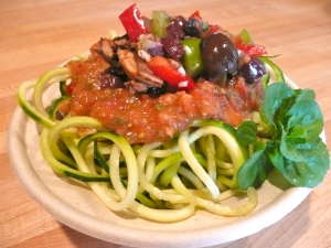 Raw Pasta with Tapenade